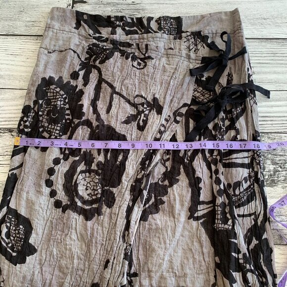 Summum Floral Faux Wrap Lagenlook Skirt - Picture 12 of 13